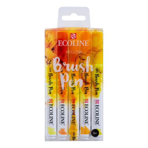 Ecoline Brush Pen set Jaune | 5 couleurs