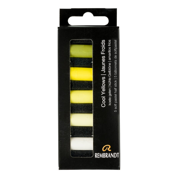 Rembrandt Set pastels tendres Jaunes Froid | 5 demi-pastels