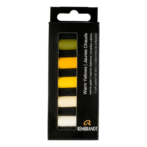 Rembrandt Set pastels tendres Jaunes Chaudes | 5 demi-pastels