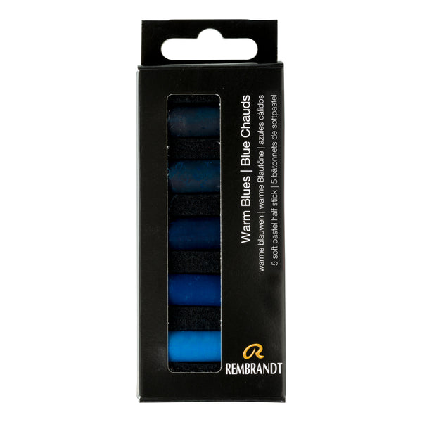 Rembrandt Set pastels tendres Blues Chaudes | 5 demi-pastels