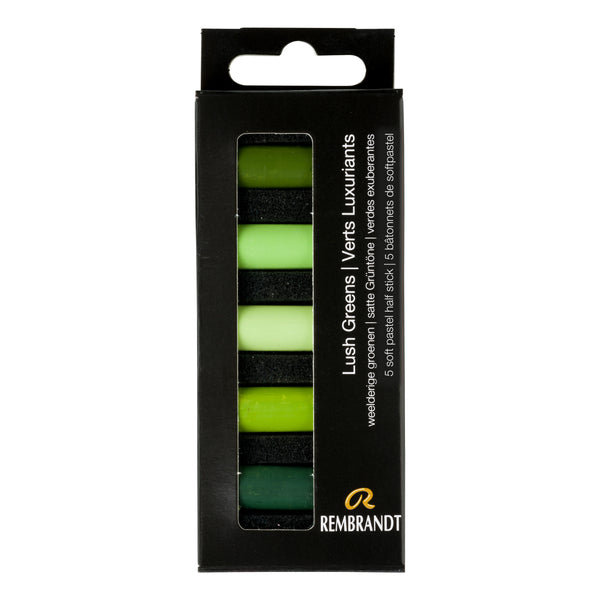 Rembrandt Set pastels tendres Verts Luxuriants | 5 demi-pastels