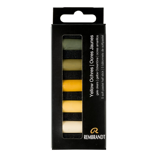 Rembrandt Set pastels tendres Ochres Jaunes | 5 demi-pastels