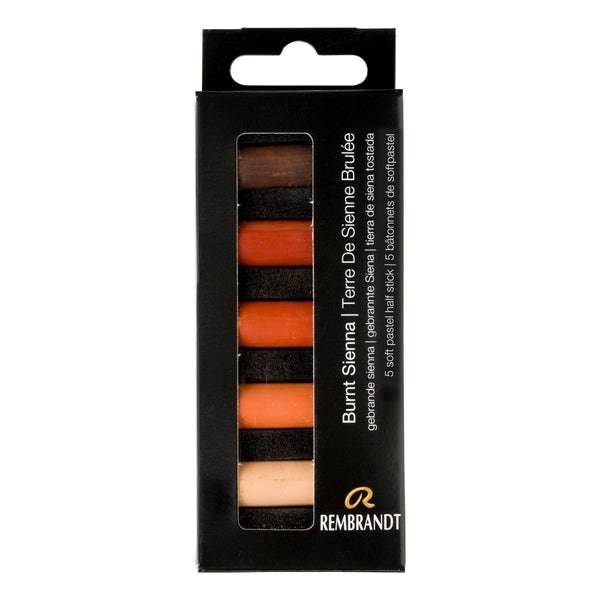 Rembrandt Set pastels tendres Sienne Brûlée | 5 demi-pastels