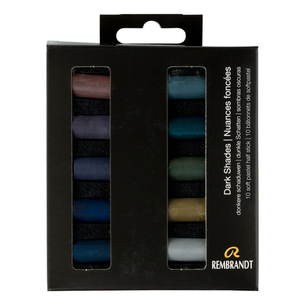 Rembrandt Set pastels tendres Nuances Foncées | 10 demi-pastels