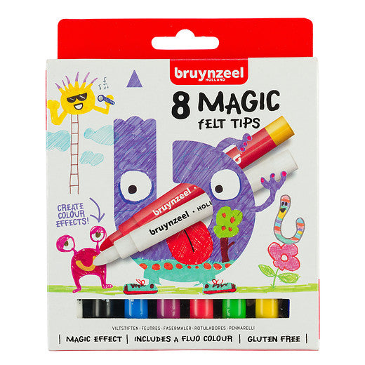 Bruynzeel Magic felt tip set | 8 colours