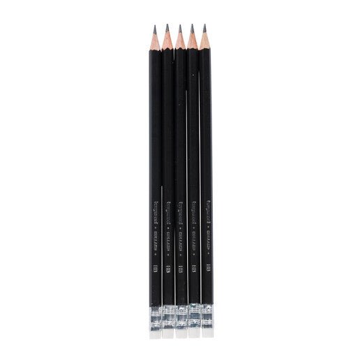 Bruynzeel Graphite pencil set | 5 HB graphite pencils with eraser tips