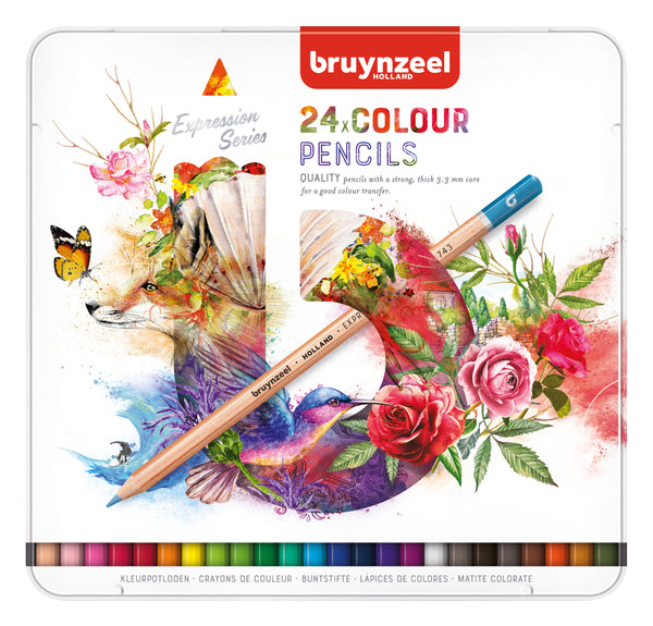 Bruynzeel Expression crayons de couleur basiques boîte en métal