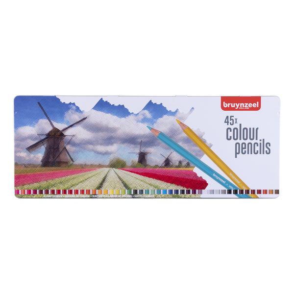 Bruynzeel Crayons de couleur boîte en métal | 45 couleurs