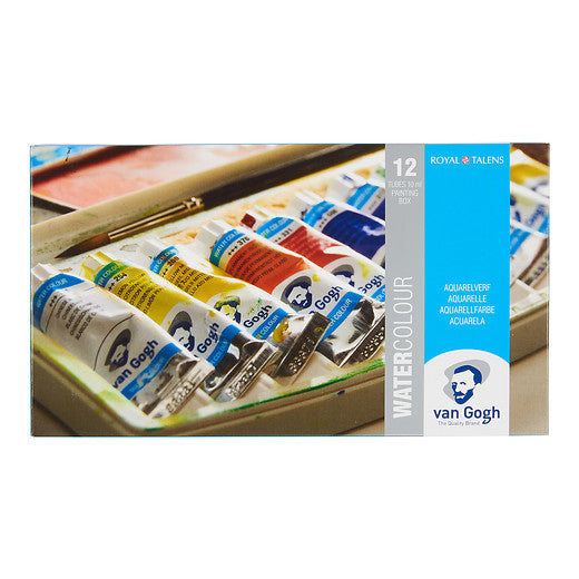 Van Gogh Koffer-Set aus Kunststoff mit 12 Aquarellfarben in 10 ml-Tube