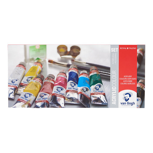 Van Gogh Set avancé couleurs acryliques avec 10 couleurs en tube de 40 ml