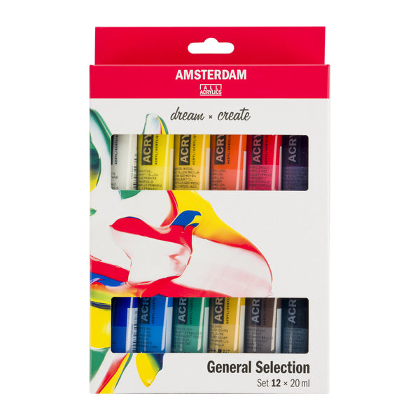 Amsterdam Standard Series Acrylfarben Allgemeine Auswahl Set | 12 x 20 ml