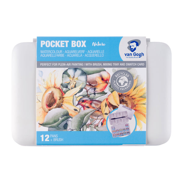 Van Gogh Aquarelverf pocket box natuurtinten met 12 kleuren in halve Napjes