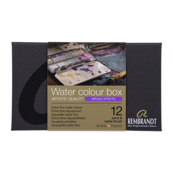 Rembrandt Aquarelle set métal Couleurs Specialty | 12 godets + pinceau