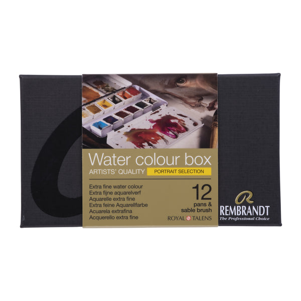 Rembrandt Watercolour metal tin set Portrait Colour Selection | 12 pans + brush