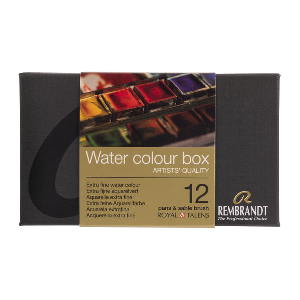 Rembrandt Aquarelverf metalen set | 12 napjes + penseel