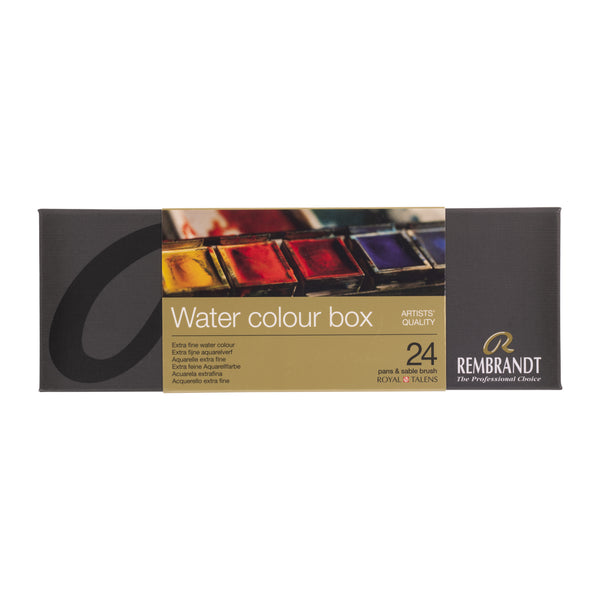 Rembrandt Aquarelverf metalen set | 24 napjes + penseel