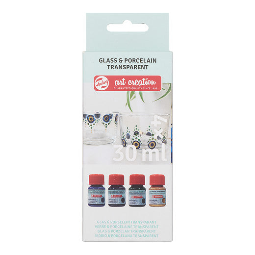 Talens Art Creation Glass & Porcelain Transparent set Blues | 4 x 30 ml