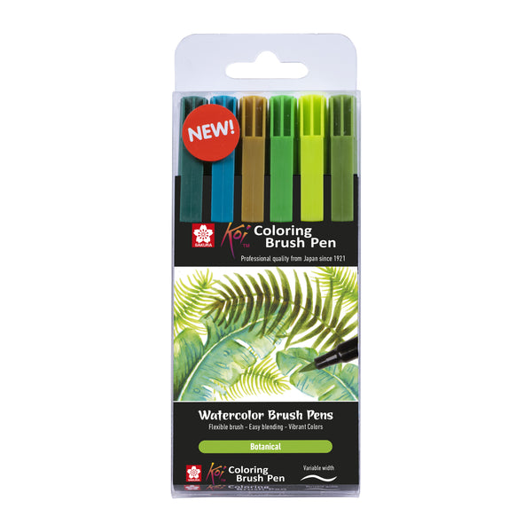 Sakura Koi Coloring Brush Pen set Botanical | 6 kleuren