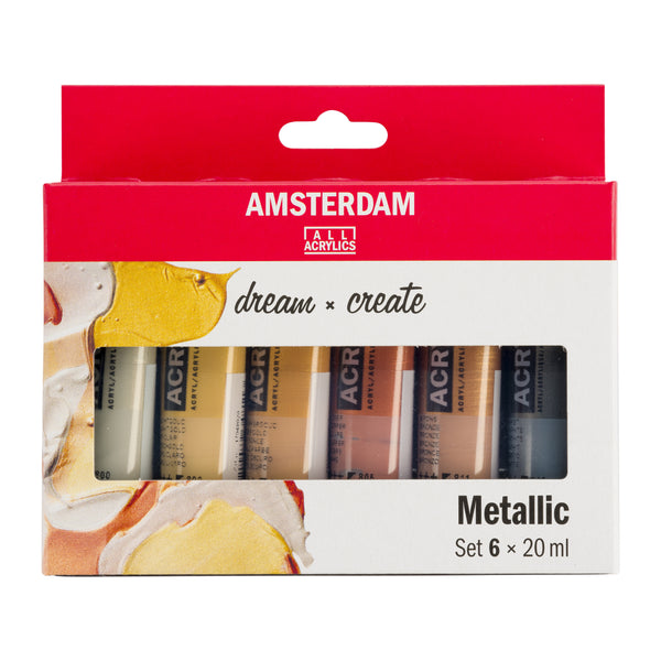 Amsterdam Standard Series set de acrílicos metálicos | 6 x 20 ml