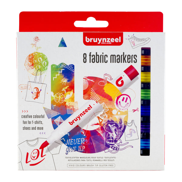 Bruynzeel marqueurs pour textile set 8