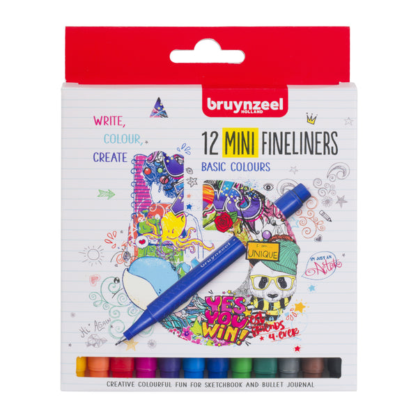 Bruynzeel Fineliner mini set 12 kleuren