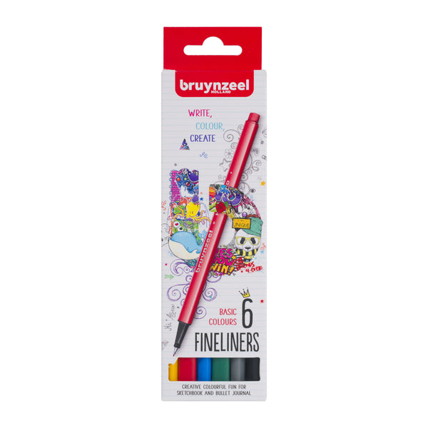 Bruynzeel stylo-feutre set de base 6 couleurs