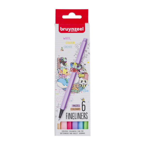 Bruynzeel Fineliner Set Pastel 6 Farben