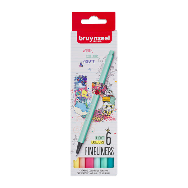 Bruynzeel Fineliner set light | 6 colours