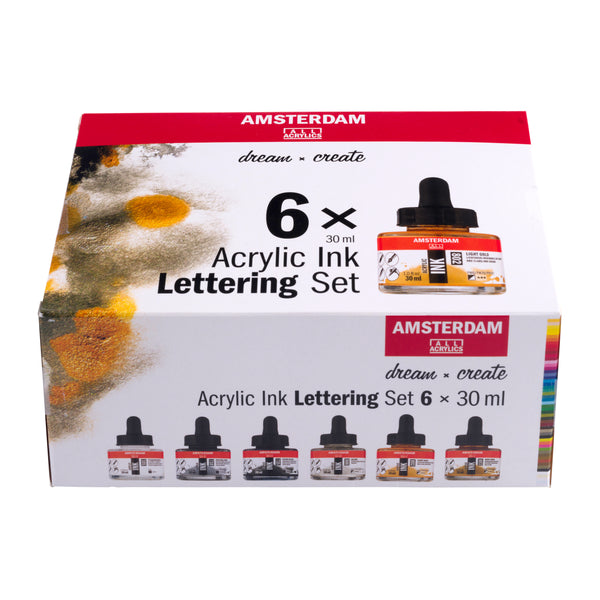 Amsterdam Encre Acrylique set lettrage | 6 x 30 ml