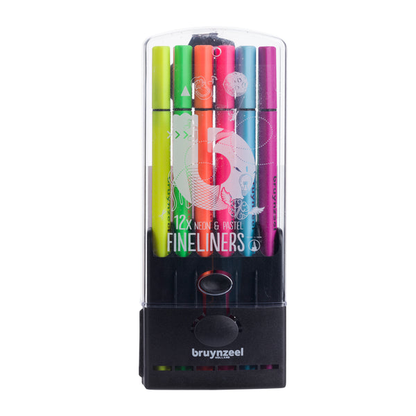 Bruynzeel Fineliner Set Neon & Pastell | 12 Farben