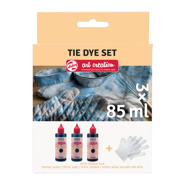 Talens Art Creation Tie-Dye Set Negro | 3 x 85 ml + guantes