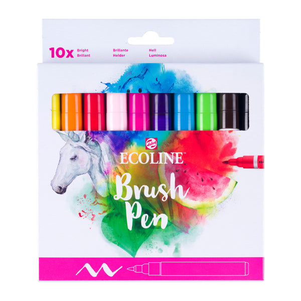 Ecoline Brush Pen set Brillant | 10 couleurs