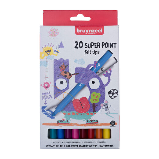 Bruynzeel Super Point felt tip set | 20 colours