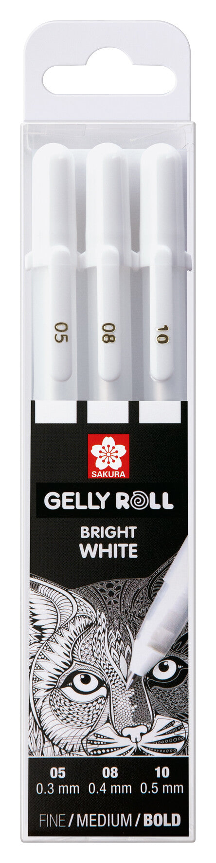 Sakura Gelly Roll set Bright White fine-medium-bold | 3 pens