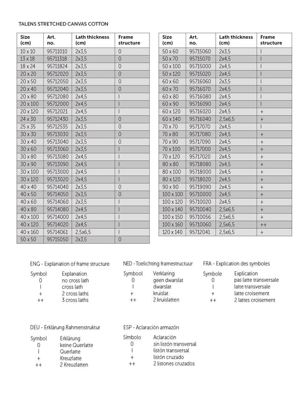 Talens Châssis Entoilés Coton