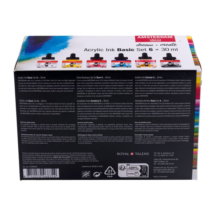 Amsterdam Acrylic ink basic set | 6 x 30 ml