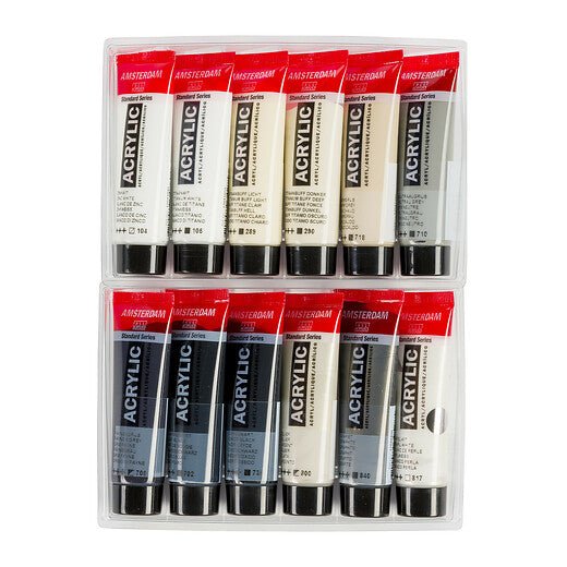 Amsterdam Standard Series acrylic paint grey set | 12 x 20 ml