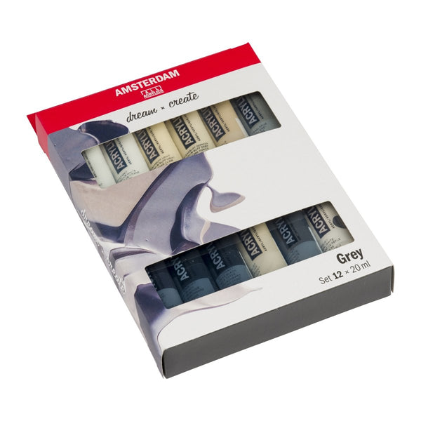 Amsterdam Standard Series acrylic paint grey set | 12 x 20 ml