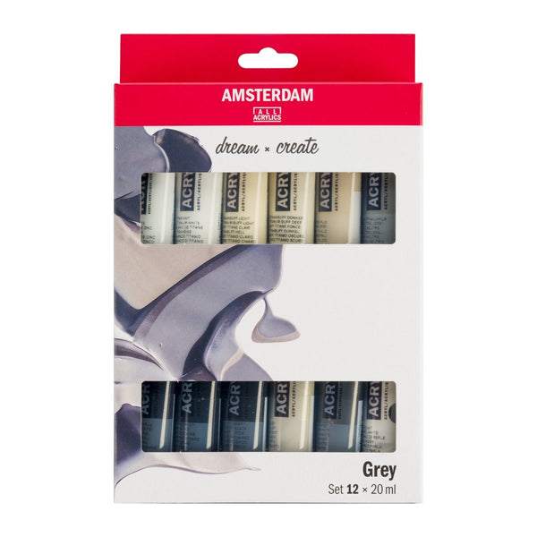 Amsterdam Standard Series acrylic paint grey set | 12 x 20 ml