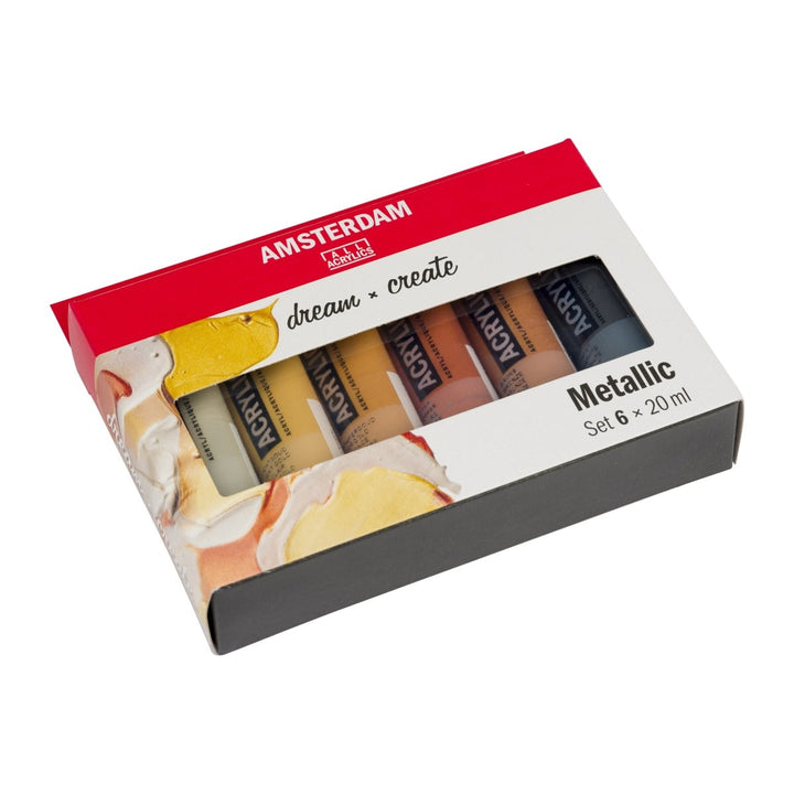 Amsterdam Standard Series acrylic paint metallic set | 6 x 20 ml