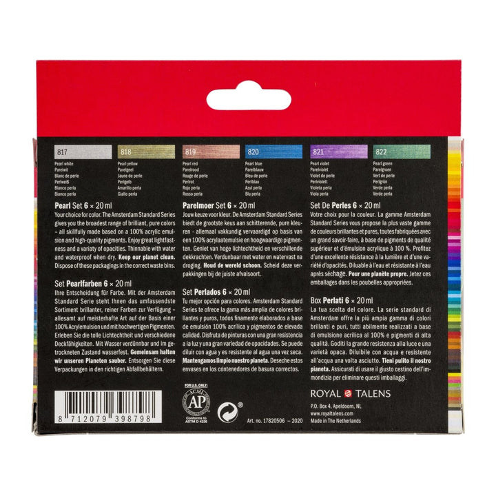 Amsterdam Standard Series acrylic paint pearl set | 6 x 20 ml