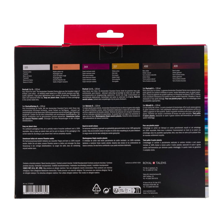 Amsterdam Standard Series acrylic paint portrait set | 6 x 120 ml