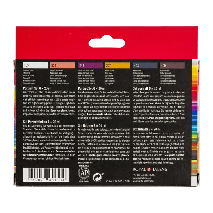 Amsterdam Standard Series acrylic paint portrait set | 6 x 20 ml