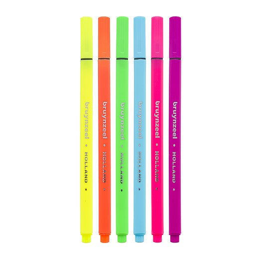 Bruynzeel Fineliner set neon | 6 colours