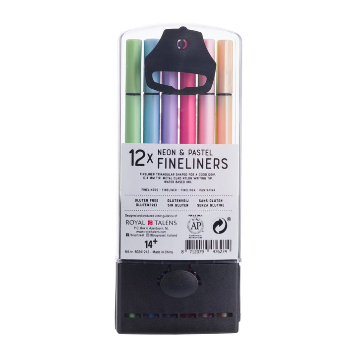 Bruynzeel Fineliner set neon & pastel | 12 colours