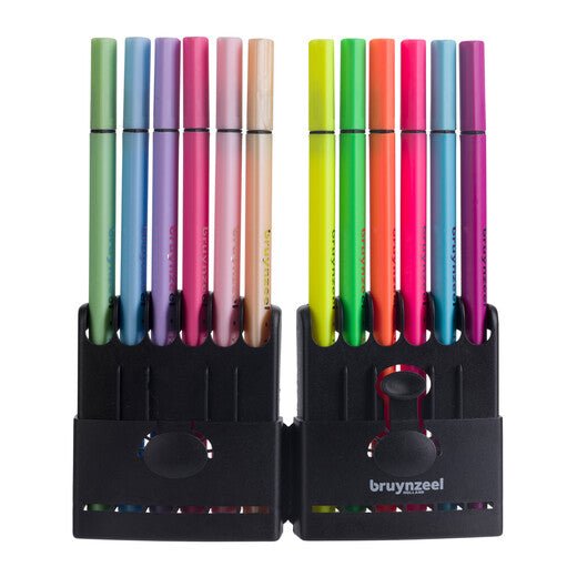 Bruynzeel Fineliner set neon & pastel | 12 colours