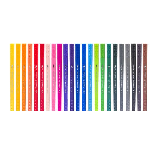 Bruynzeel Fineliner/brush pen set | 24 colours