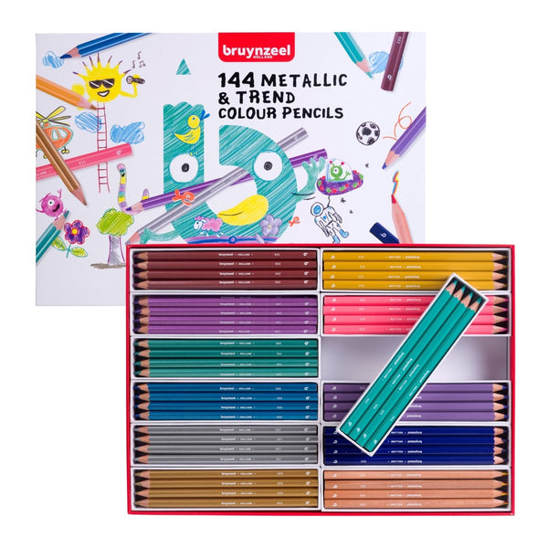 Bruynzeel Mega colour pencil set metallic & trend colours | 12 x 12 colours