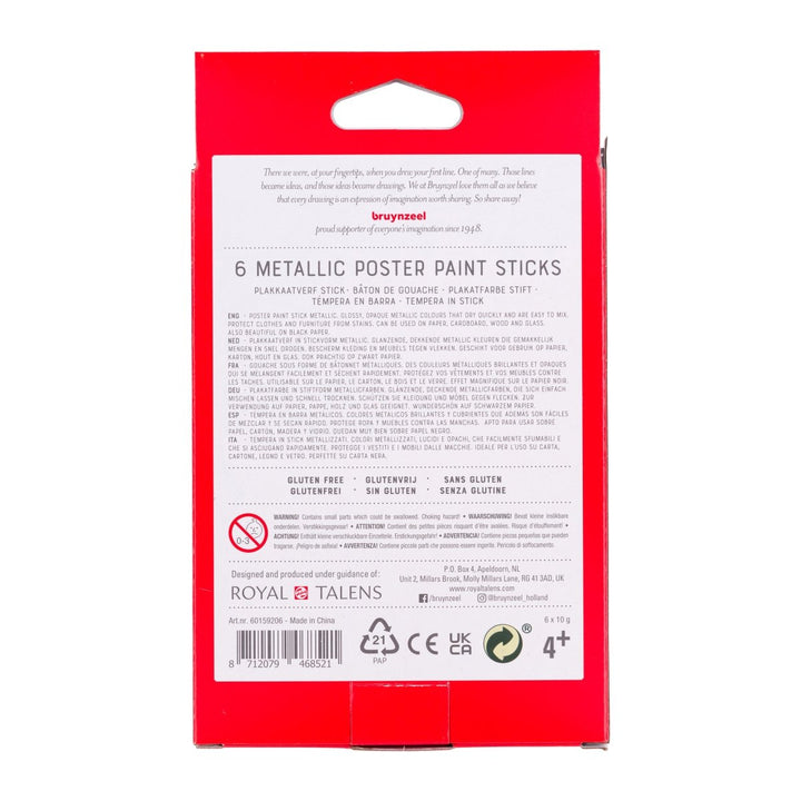 Bruynzeel Poster paint stick set Metallic | 6 colours