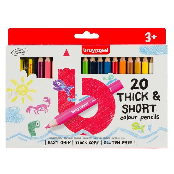 Bruynzeel Short & thick colour pencil set | 20 colours